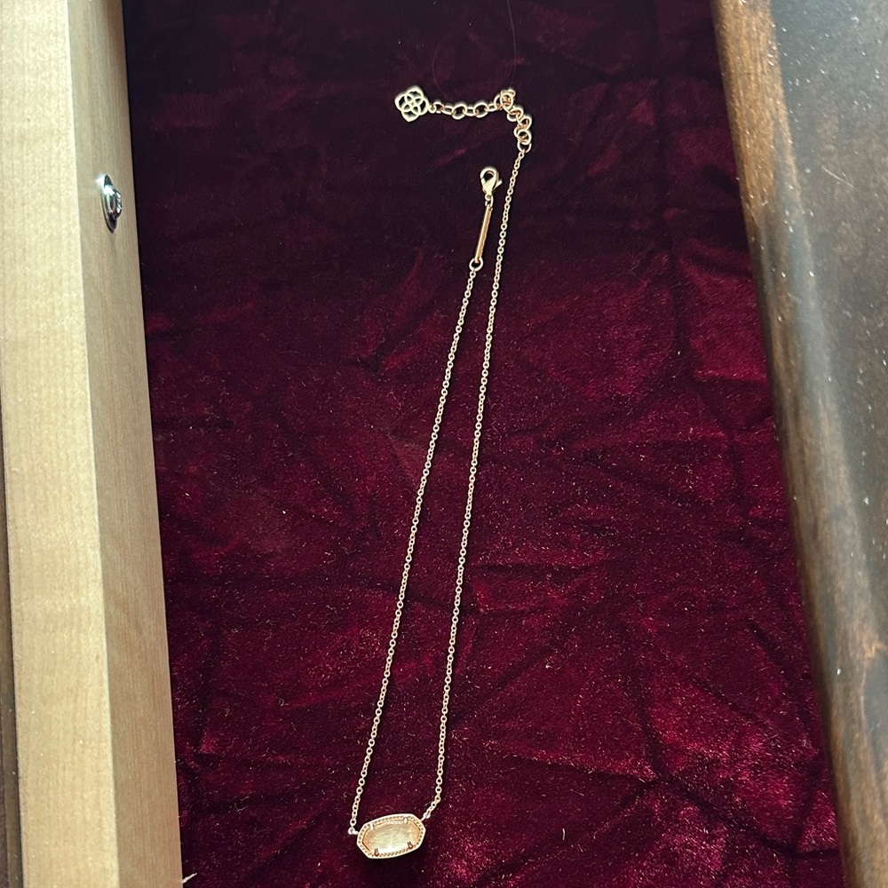 Kendra Scott Gold and Champagne Bezel Pendant Necklace